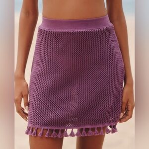 Celandine Crochet Tassel Mini Skirt - Magenta